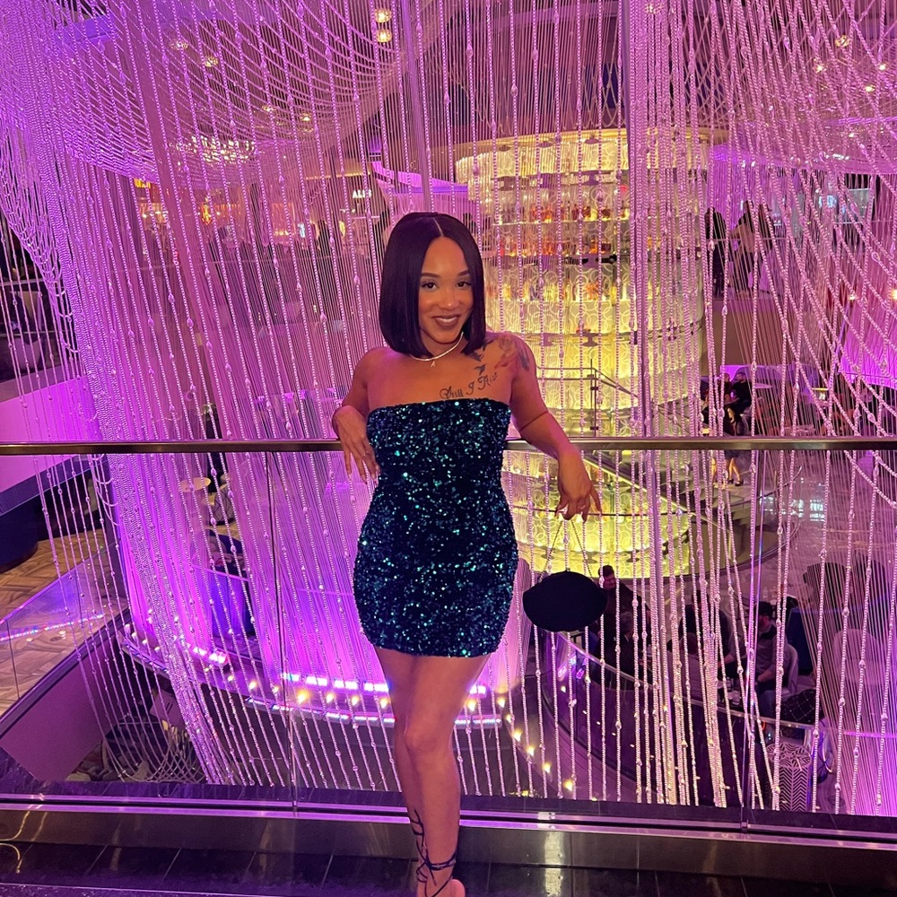 Mermaid sequin mini dress